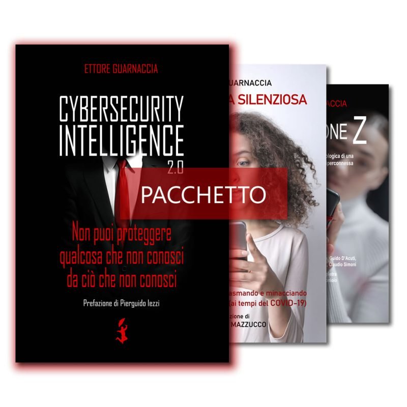 Pacchetto con i libri "Cybersecurity Intelligence 2.0", "La Tragedia Silenziosa" e "Generazione Z" [formato cartaceo con copertina flessibile]