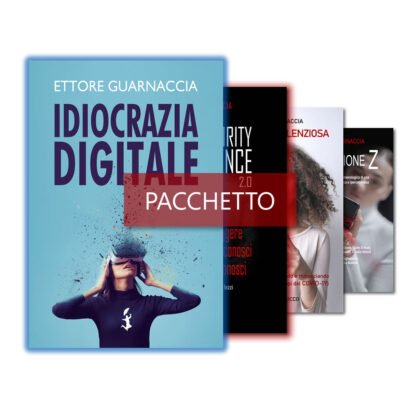 Pacchetto con i libri "Idiocrazia Digitale", "Cybersecurity Intelligence 2.0", "La Tragedia Silenziosa" e "Generazione Z" [formato cartaceo con copertina flessibile]